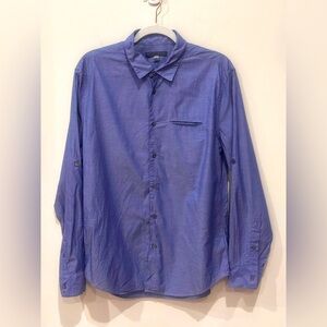 John Varvatos Purple button up Dress Shirt Elegant Formal Wear work travel M